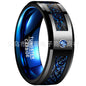 Tungsten Steel Ring With Black Dragon Blue Red And Green Carbon Fiber Men's Tungsten Steel Ring Spot A Generation Of Hair