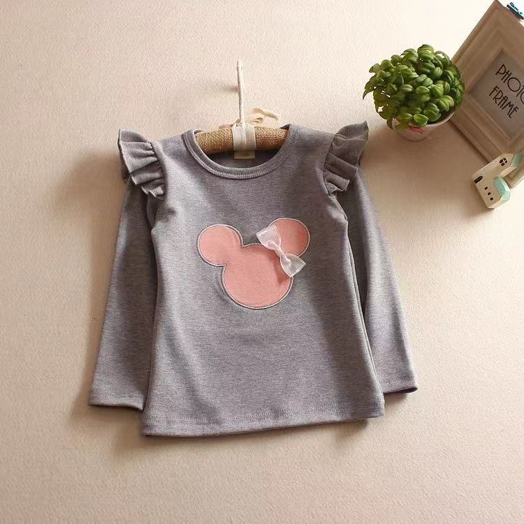 New Children's Clothing Spring And Autumn Girls Long Sleeve Bottoming Shirt Cute Embroidered Children's T-shirt Children's Clothing A Generation Of Hair