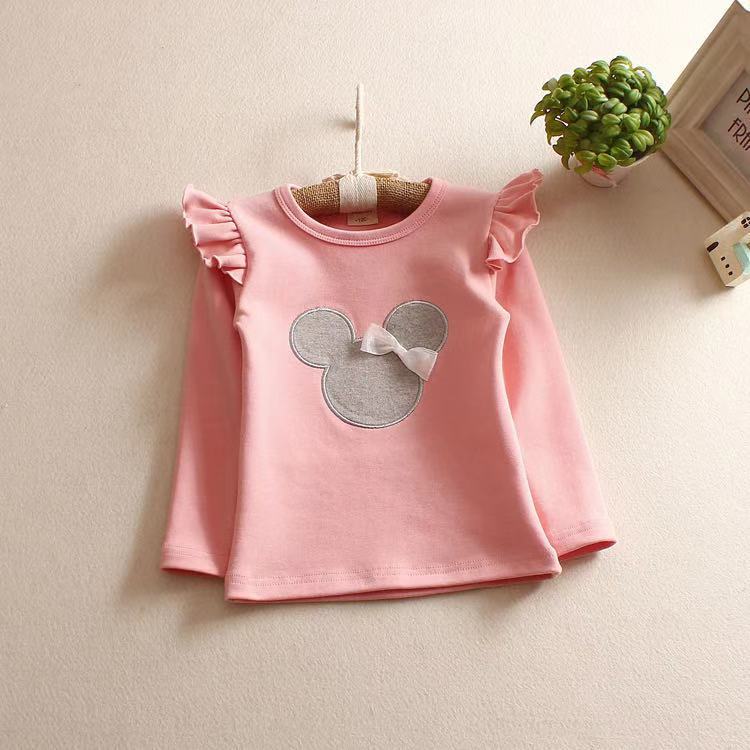 New Children's Clothing Spring And Autumn Girls Long Sleeve Bottoming Shirt Cute Embroidered Children's T-shirt Children's Clothing A Generation Of Hair