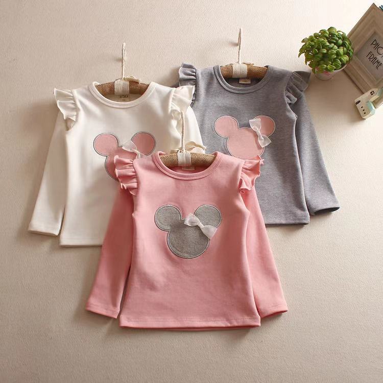 New Children's Clothing Spring And Autumn Girls Long Sleeve Bottoming Shirt Cute Embroidered Children's T-shirt Children's Clothing A Generation Of Hair