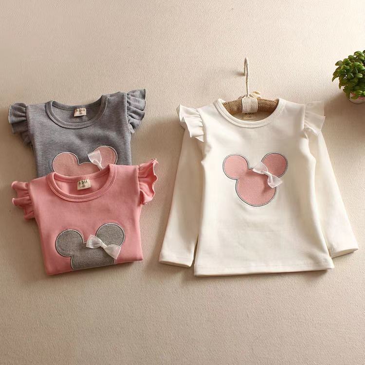 New Children's Clothing Spring And Autumn Girls Long Sleeve Bottoming Shirt Cute Embroidered Children's T-shirt Children's Clothing A Generation Of Hair