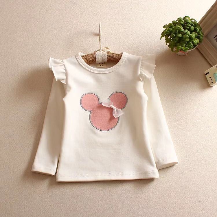 New Children's Clothing Spring And Autumn Girls Long Sleeve Bottoming Shirt Cute Embroidered Children's T-shirt Children's Clothing A Generation Of Hair