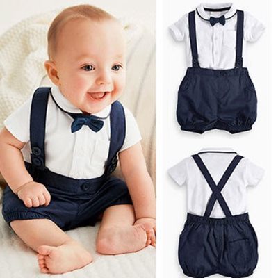 مجموعة اروين   ARWEN & AJH GROUP Newborn Baby Boys Bow Tie Shirt Bib Pants Kids Boy Clothes