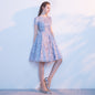 ARWEN & AJH مجموعة أروين Annual Meeting Girlfriend Evening Dress 2024 New Autumn And Summer Mid-length Host Dress Women's Sky Blue Bridesmaid Dress