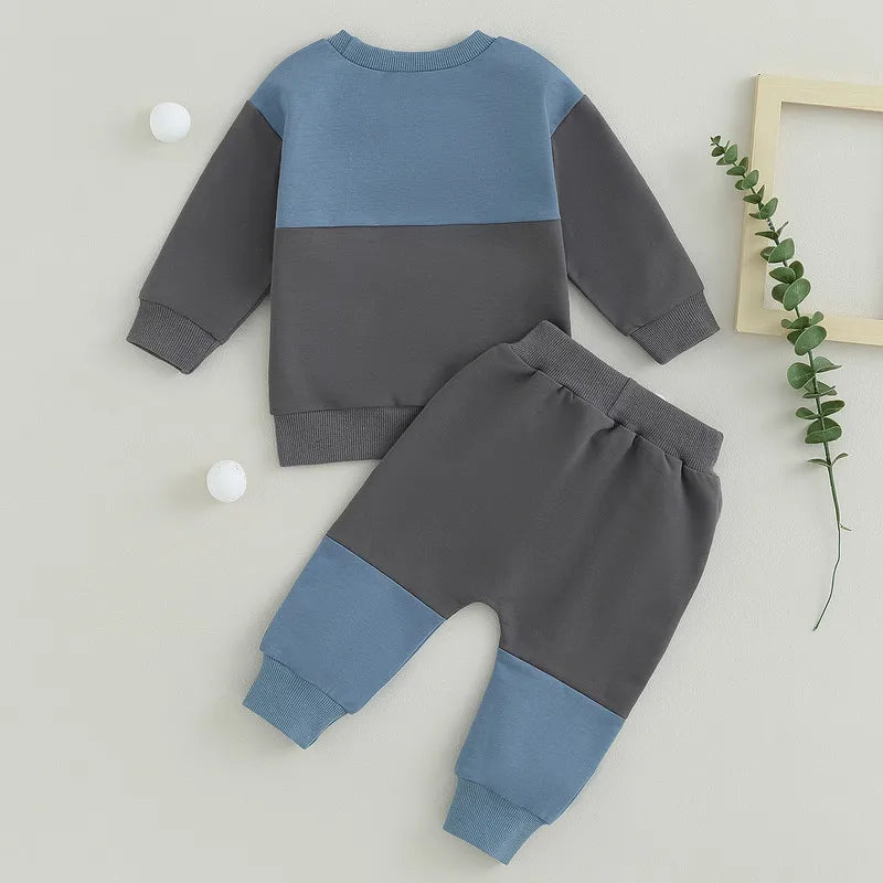 RUEWEY Baby Boy Contrast Color Pant Sets Spring Autumn Clothes Long Sleeve Sweatshirt Tops and Bottom Sets Baby Items Clothing