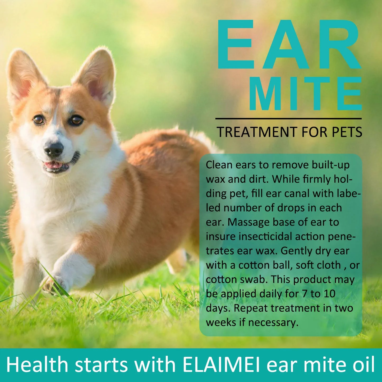 Aloe Ear Mite Treatment for Pets Medicine Kills Ticks Relieve Itchiness Soothes Ears with Aloe 2 Bottles Pack for Dogs and Cats