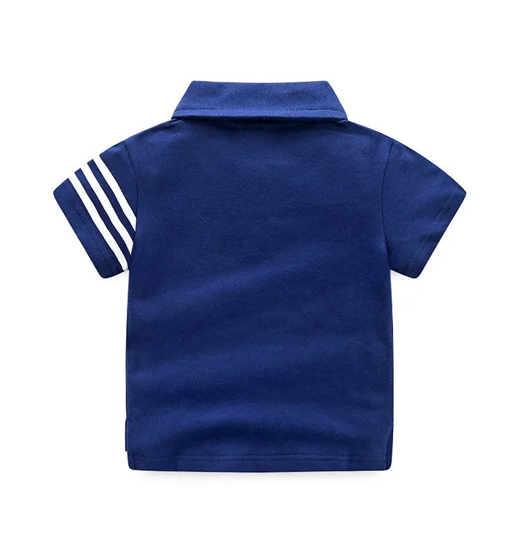 Summer Boys Active T-shirts Cotton Toddler Kids Polo Tops Tees Quality Children's Clothes