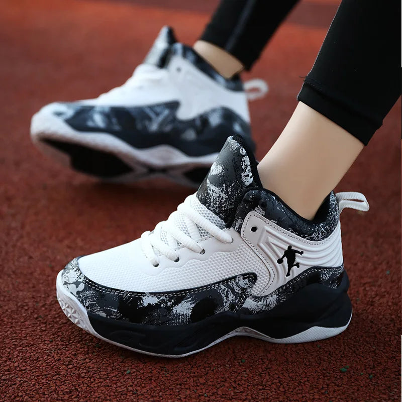 New Boys Brand Basketball Shoes for Kids Sneakers Thick Sole Non-slip Children Sports Shoes Child Boy Training Athletic Shoes