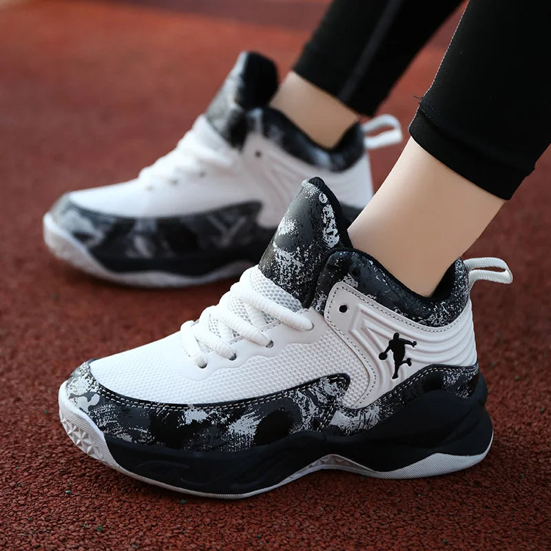 New Boys Brand Basketball Shoes for Kids Sneakers Thick Sole Non-slip Children Sports Shoes Child Boy Training Athletic Shoes