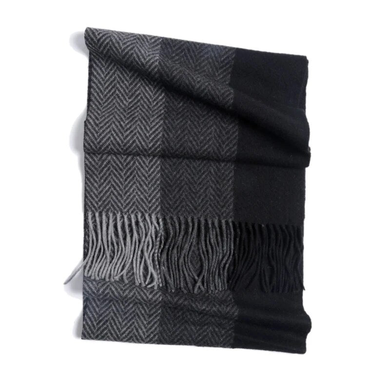 Cashmere Scarf Men Winter Strip Solid Plaid Wool Scarf Luxury Classical Warm  Cashmere Winter Scarves for Men Winter Accessories