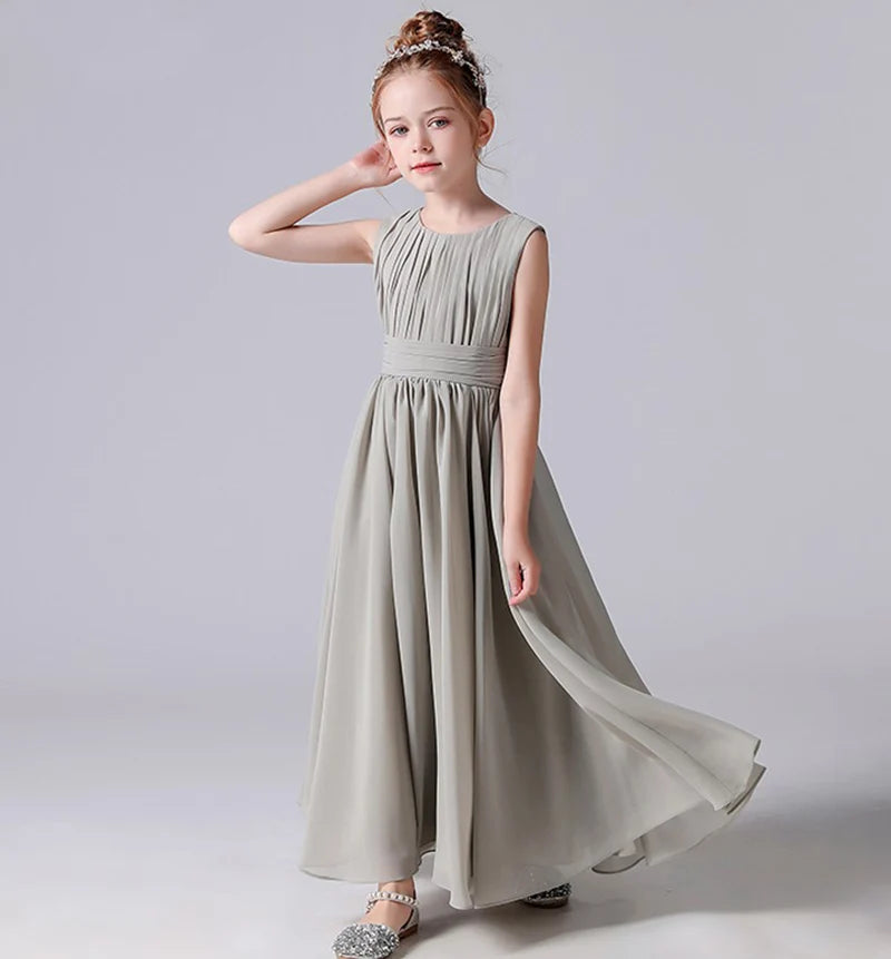 ARWEN & AJH GROUP Chiffon Pleated Flower Girl Dresses Sashes Kids Weddings Birthday Party Pageant Gowns Junior Bridesmaid Dress