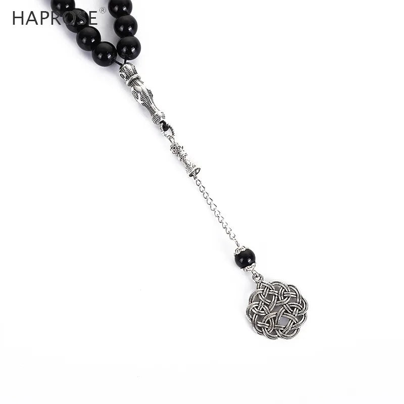 Man's Black agates Tasbih New style Black stone Muslim prayer beads 33 66 99 Misbaha beads Rosary Islamic Tasbeeh gift