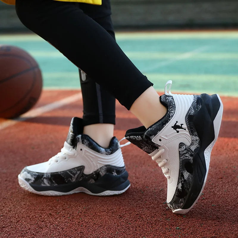 New Boys Brand Basketball Shoes for Kids Sneakers Thick Sole Non-slip Children Sports Shoes Child Boy Training Athletic Shoes