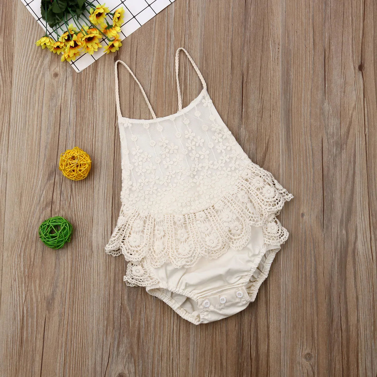 New Newborn Girl Ruffle Lace Backless Jumpsuit Baby Romper Summer Clothes