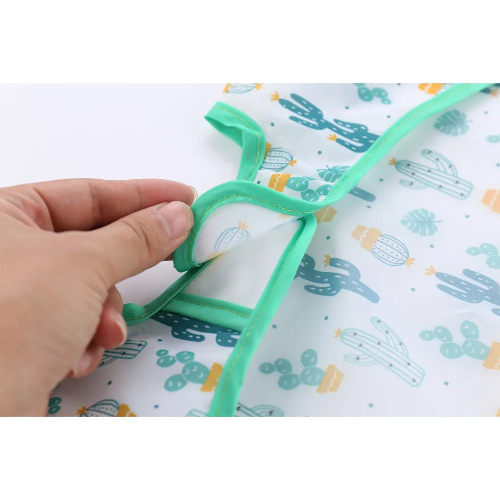 Baby Bibs New Cute Children Baby Stuff Toddler Waterproof Long Sleeve Art Smock Feeding Bib Apron for Kids 1-4 Years