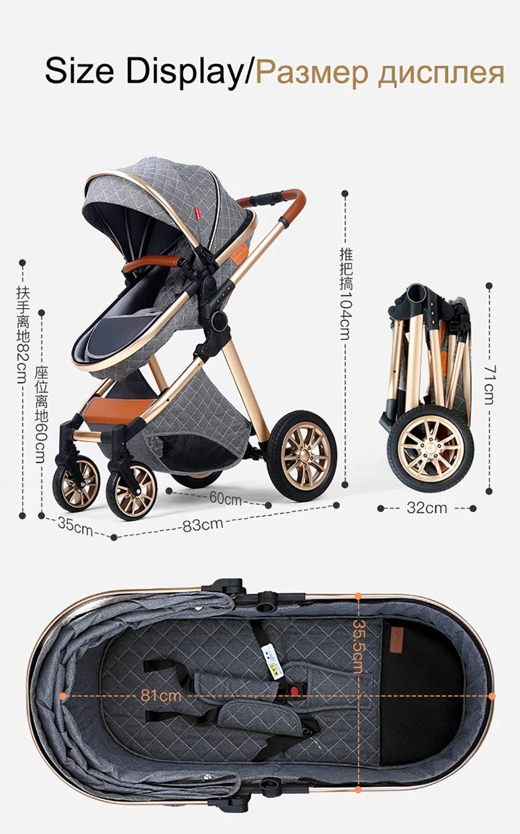 Fashion Baby Stroller 3 in 1 Baby Travel System Newborn Baby Cart Portable Pushchair Baby Cradel Infant Carrier Free Shipping