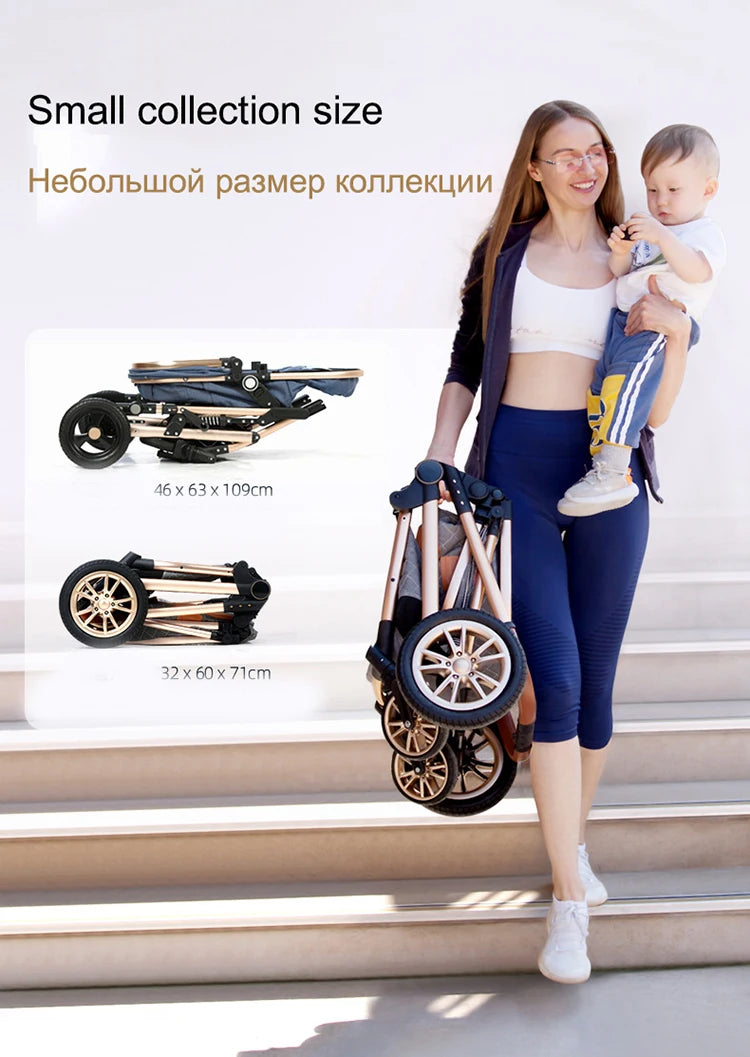 Fashion Baby Stroller 3 in 1 Baby Travel System Newborn Baby Cart Portable Pushchair Baby Cradel Infant Carrier Free Shipping