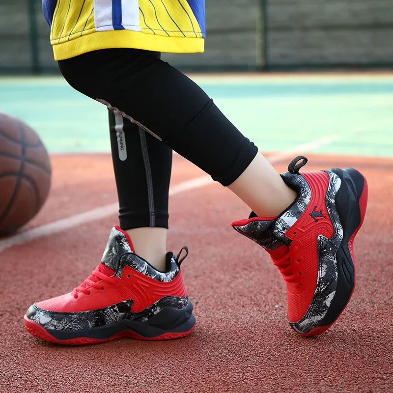 New Boys Brand Basketball Shoes for Kids Sneakers Thick Sole Non-slip Children Sports Shoes Child Boy Training Athletic Shoes