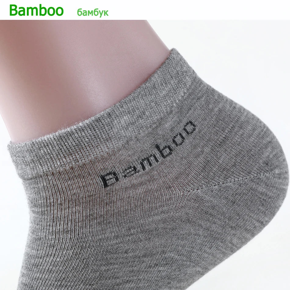 مجموعة اروين التجارية ARWEN&AJH GROUP  2024 European 10 Pairs / Pack Men's Bamboo Fiber Socks Short High Quality New Casual Breatheable Anti-Bacterial Man Ankle Socks Men