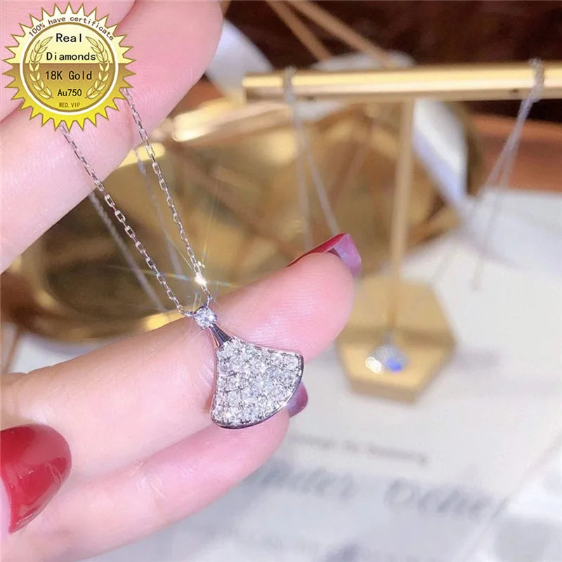 100% 18K white gold natural diamond necklace all use 0.5ct diamond and have certificate HM026