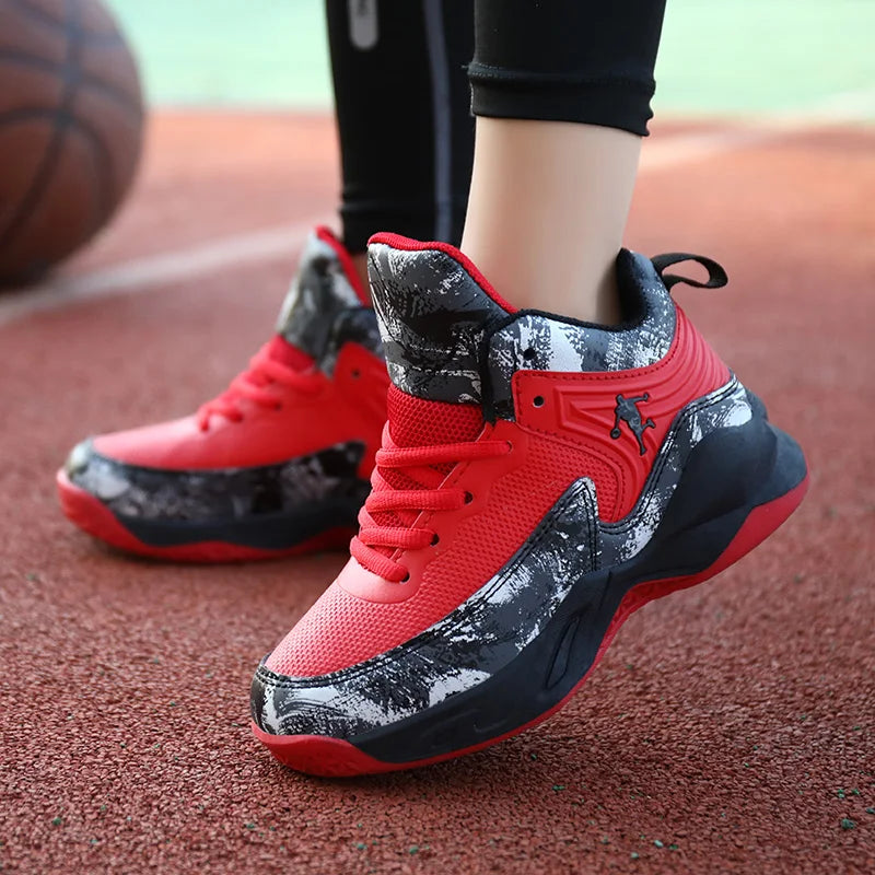 New Boys Brand Basketball Shoes for Kids Sneakers Thick Sole Non-slip Children Sports Shoes Child Boy Training Athletic Shoes