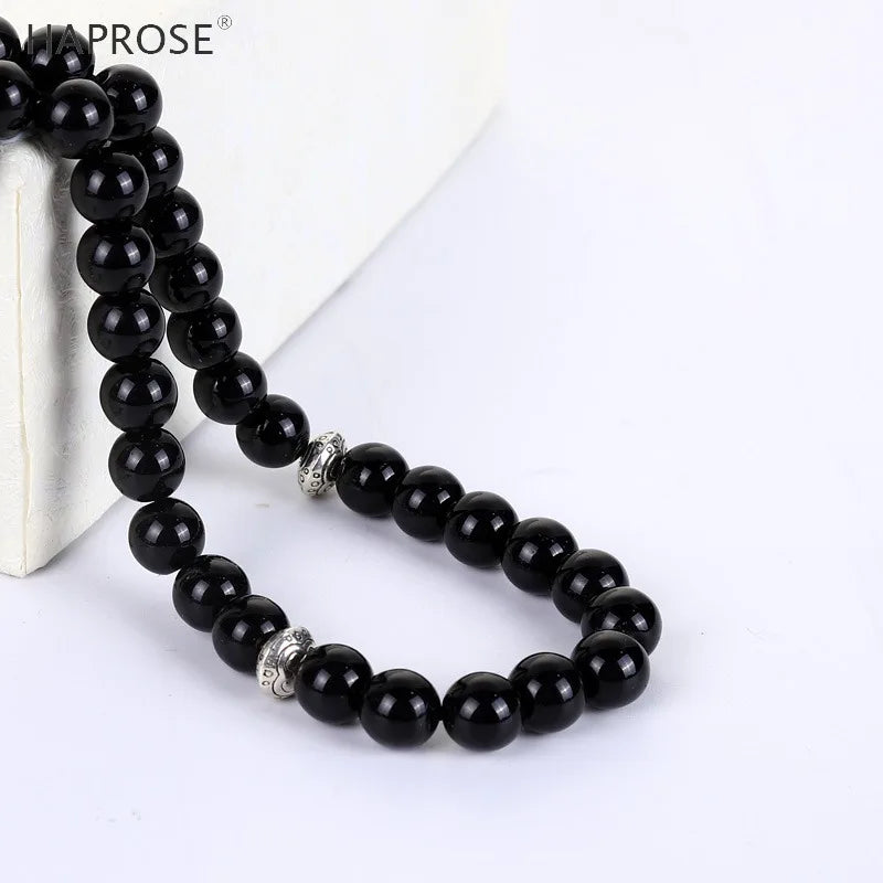 Man's Black agates Tasbih New style Black stone Muslim prayer beads 33 66 99 Misbaha beads Rosary Islamic Tasbeeh gift