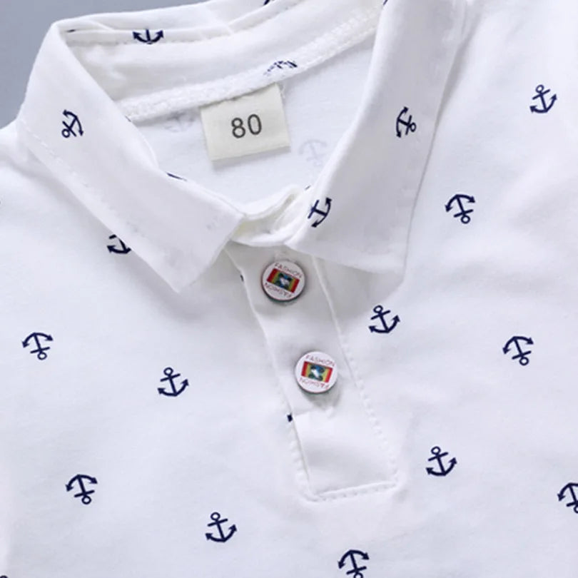 2024 Summer New Baby Kids Boys Fashion Breathable Print Short Sleeve Lapel Collar Cotton Shirt Tops Dropshipping