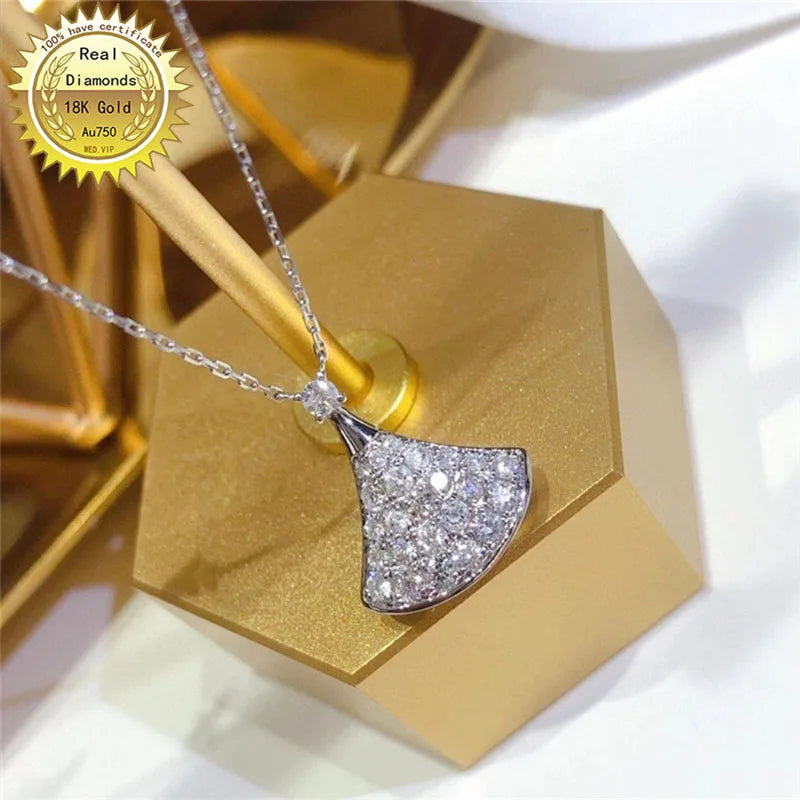 100% 18K white gold natural diamond necklace all use 0.5ct diamond and have certificate HM026