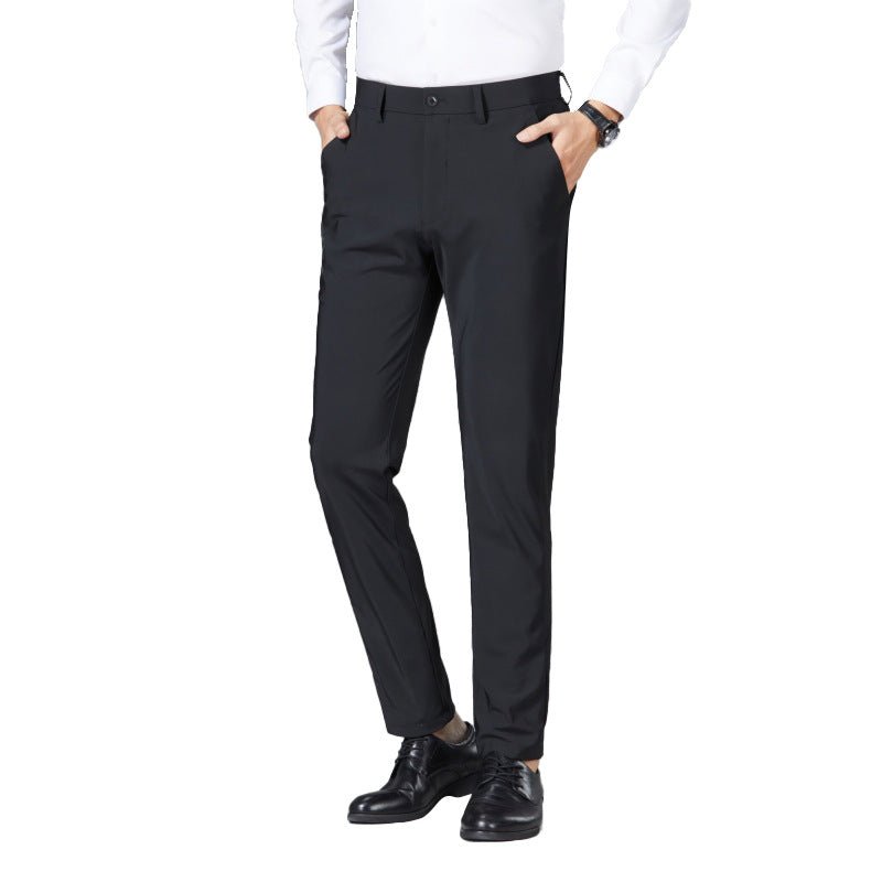 مجموعة اروين التجارية ARWEN&AJH GROUP  2024 European  Trousers Ice Silk High Elastic Men&#039;s Summer Casual Dress Pants Suit Pants Straight Drape Light Business Long Trousers