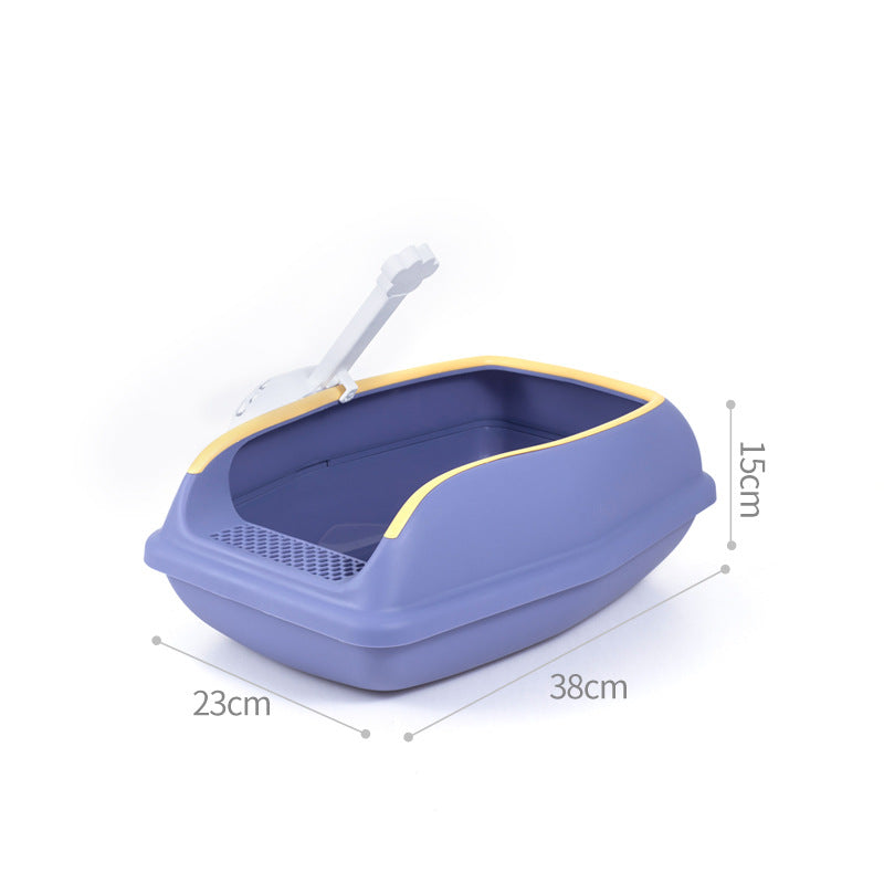 Cat Litter Box Anti-splash Cat Toilet Open Cat Litter Box Semi-closed Cat Nest With Cat Litter Shovel Pet Supplies