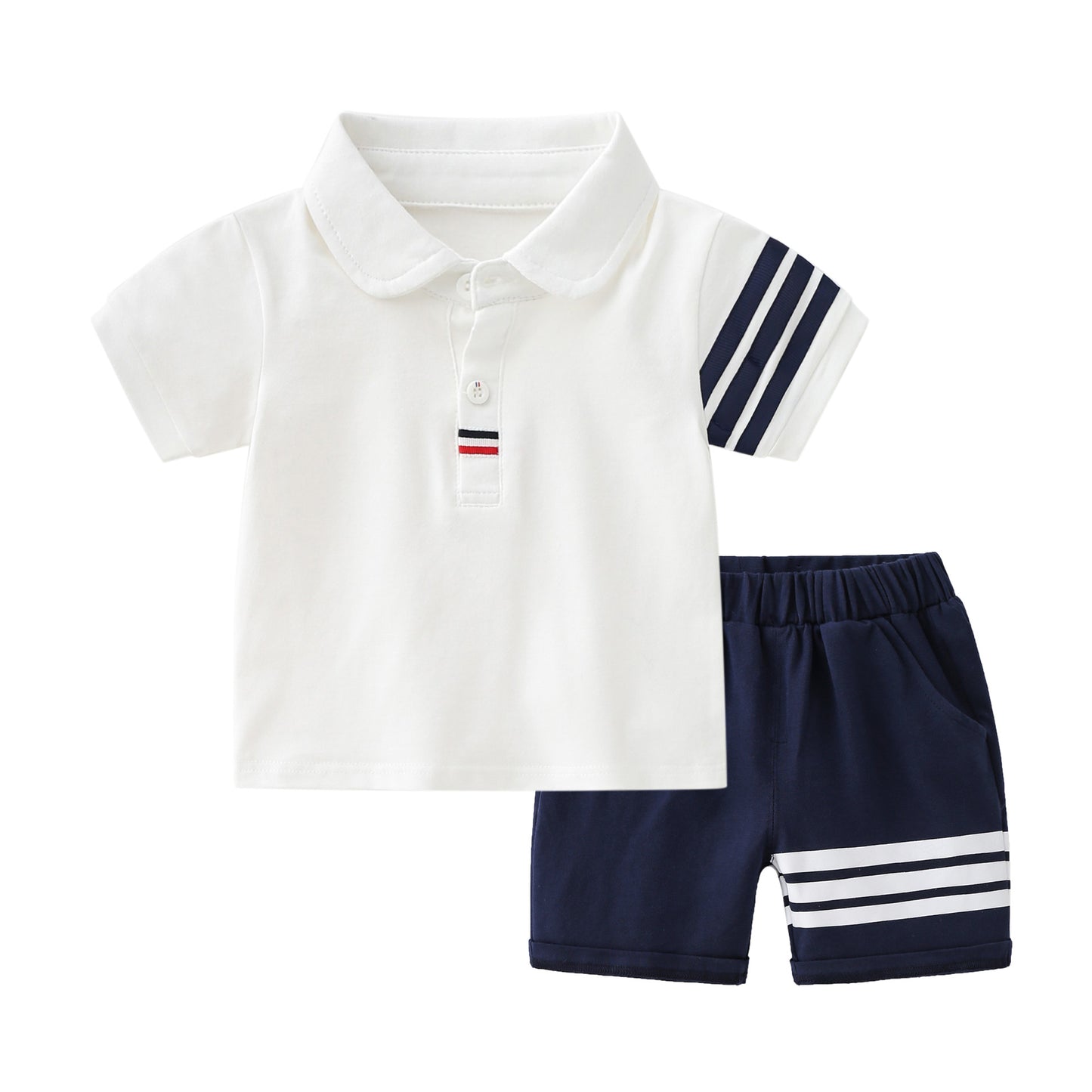 مجموعة اروين   ARWEN & AJH GROUP 2024 Children's Clothing Summer New 1/3 Years Old Baby Boy Short Sleeve Cotton All-match Casual Sports Suit Outwear