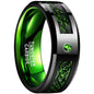 Tungsten Steel Ring With Black Dragon Blue Red And Green Carbon Fiber Men's Tungsten Steel Ring Spot A Generation Of Hair