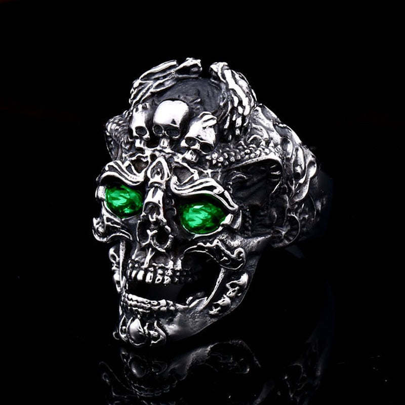 Cross-border Wish Hot Sale Jewelry Skull Ring Male Rock Gothic Punk Jewelry Ring Male Gift