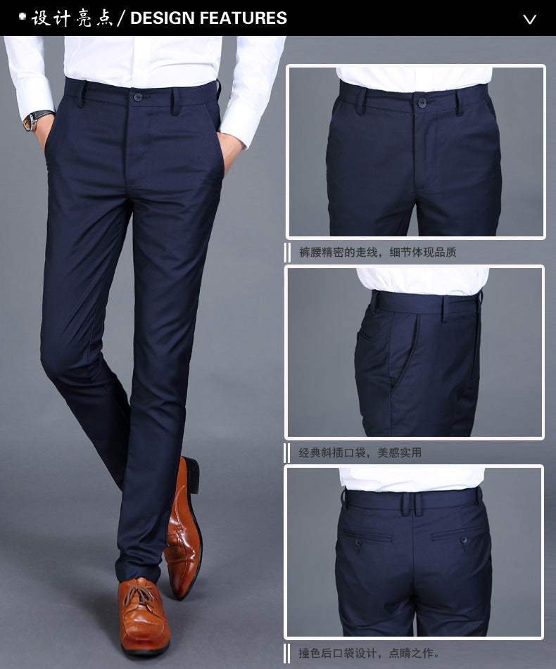 مجموعة اروين التجارية ARWEN&AJH GROUP  2024 European Foreign Trade Four Seasons Regular Men Business Casual Trousers Men Slim-fit Small Straight Trousers Work Clothes Professional Pants