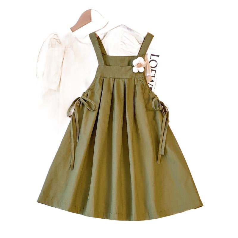 مجموعة اروين arwen&ajh group Girl's Skirt Summer 2024 New Children's Two-Piece Stylish Strapdress Suit Summer Little Girl's Dress