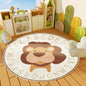 Cartoon Animal Round Crystal Velvet Carpet Easy To Take Care Of Bedroom Bedside Blanket Study Swivel Chair Non-slip Wear-resistant Carpet