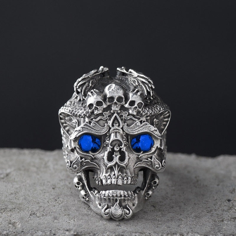 Cross-border Wish Hot Sale Jewelry Skull Ring Male Rock Gothic Punk Jewelry Ring Male Gift