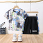 مجموعة اروين ARWEN&AJH GROUP Summer Children's Suit 2024 New Quick-drying Clothes Sportswear Boys Baby Camouflage T-shirt Two-piece Children's Clothing Wholesale