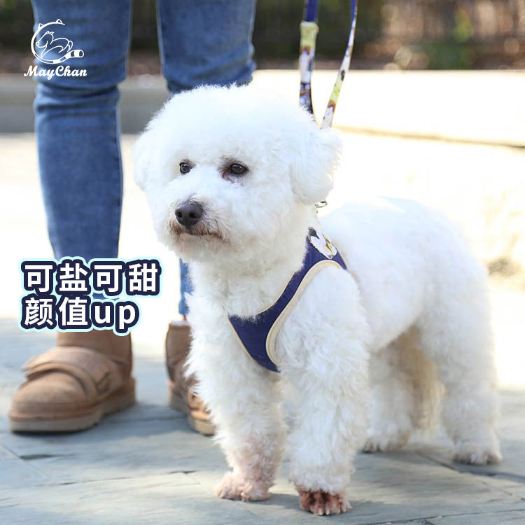 In Stock Internet Celebrity Breathable Pet Chest And Back Cotton Dog Leash Vest-style Dog Leash Chest Strap Cute