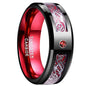 Tungsten Steel Ring With Black Dragon Blue Red And Green Carbon Fiber Men's Tungsten Steel Ring Spot A Generation Of Hair