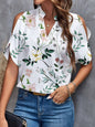 Women arwen&ajh مجموعة أروين التجارية 2024 2024 Summer New Printed V-neck Elegant Fashion Shoulder Sleeve Women arwen&ajh مجموعة أروين التجارية 2024 Top