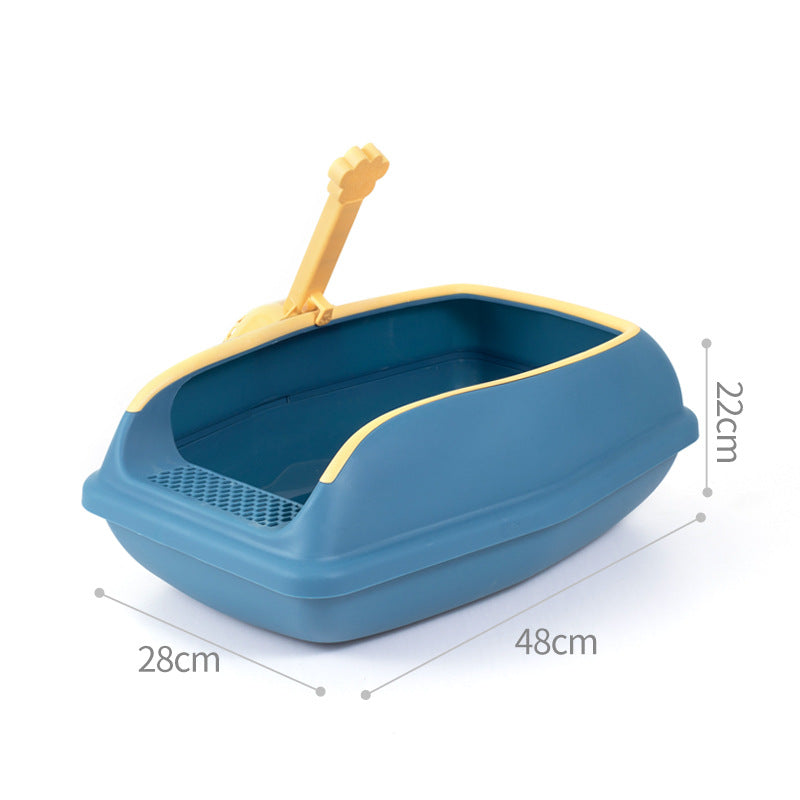 Cat Litter Box Anti-splash Cat Toilet Open Cat Litter Box Semi-closed Cat Nest With Cat Litter Shovel Pet Supplies