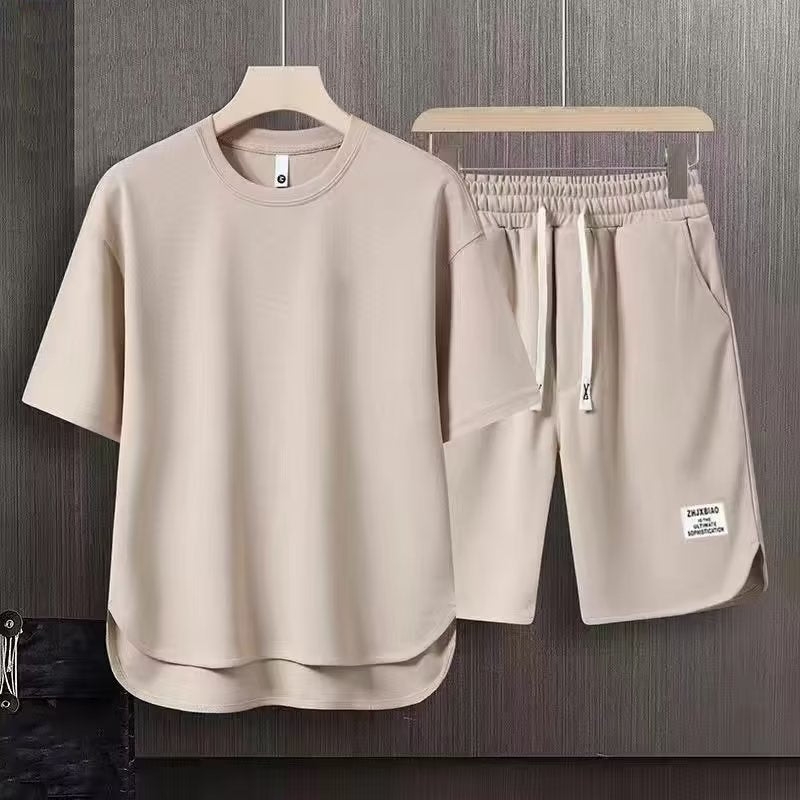 مجموعة اروين التجارية ARWEN&AJH GROUP  2024 European New Arrival All-match Summer Men's Short-sleeved T-shirt High Street Couple Clothing Teenager Shorts Sports Suit Men's Wear