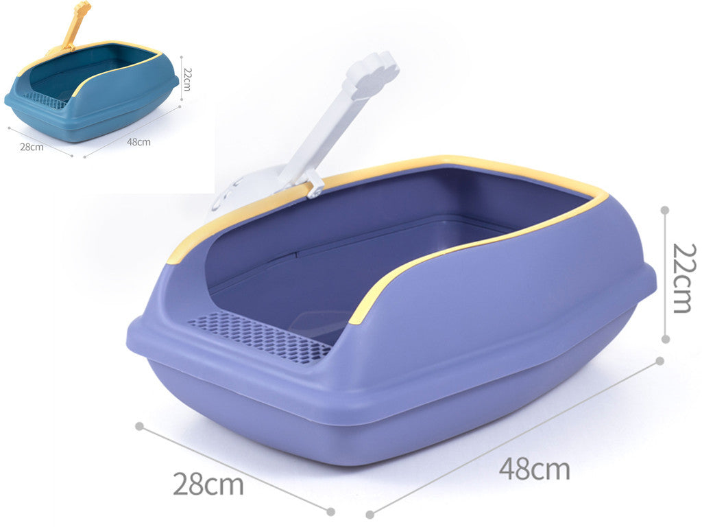 Cat Litter Box Anti-splash Cat Toilet Open Cat Litter Box Semi-closed Cat Nest With Cat Litter Shovel Pet Supplies