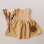 مجموعة اروين   ARWEN & AJH GROUP Girls Summer Dress Cotton Linen Sleeveless Vest Skirt Ins Hot Style Solid Color Apron Skirt Baby Clothes Girls Skirt