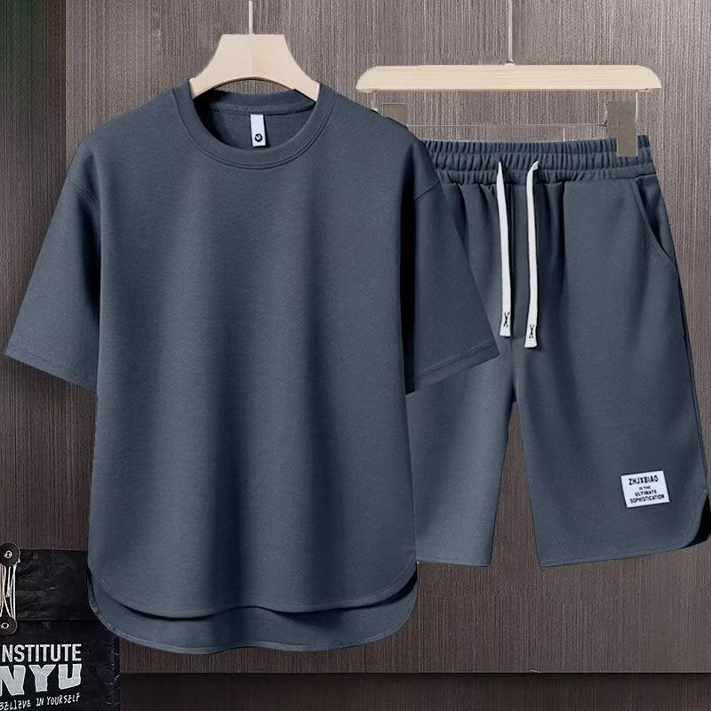 مجموعة اروين التجارية ARWEN&AJH GROUP  2024 European New Arrival All-match Summer Men's Short-sleeved T-shirt High Street Couple Clothing Teenager Shorts Sports Suit Men's Wear