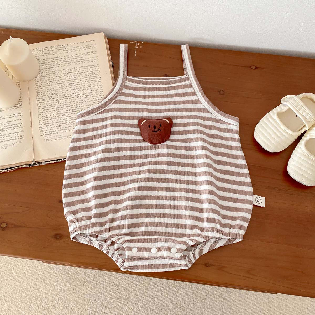 مجموعة اروين التجارية arwen&ajh group  Summer Korean Style Baby Sling Jumpsuit Male And Female Baby Cartoon Sleeveless Vest Romper Newborn Thin Romper