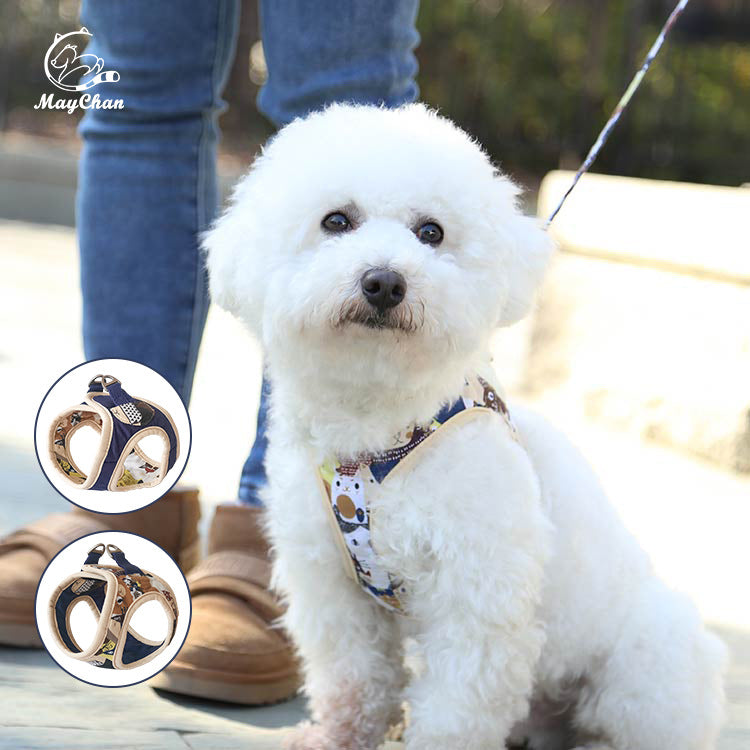 In Stock Internet Celebrity Breathable Pet Chest And Back Cotton Dog Leash Vest-style Dog Leash Chest Strap Cute