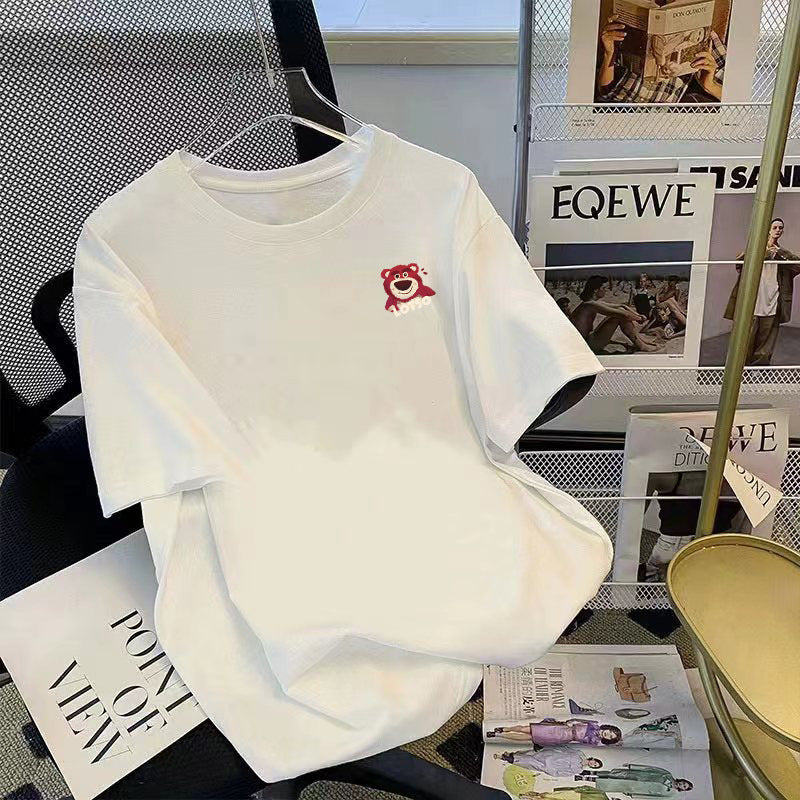 مجموعة أروين ARWEN& AJH GROUP 2024 New 2024 New Summer Cotton Short-sleeved T-shirt Men's Fashion Brand Korean Loose Large Size Fashion Half-sleeved Shirt Ins