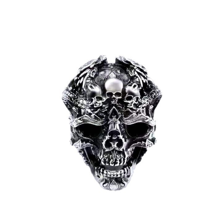 Cross-border Wish Hot Sale Jewelry Skull Ring Male Rock Gothic Punk Jewelry Ring Male Gift